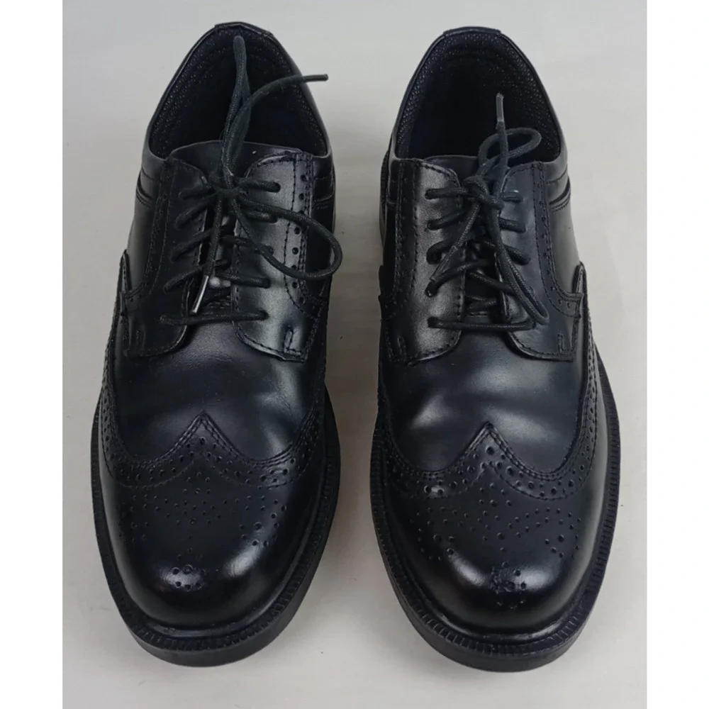 Deer Stags Mens 9.5M Black Tribune Supro Sock Wingtip Oxford Dress Shoes